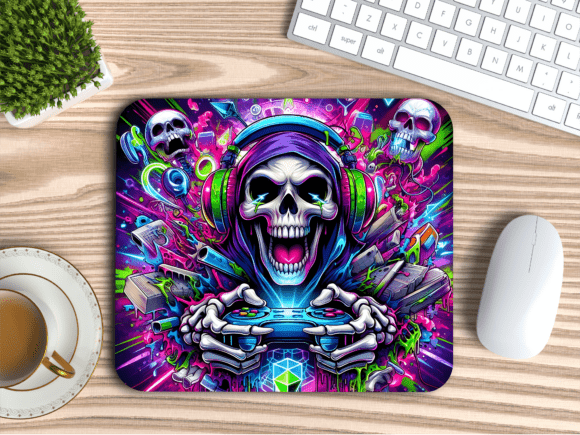Download Skull Headset Gaming Gear Mousepad PNG - Gaming Collection