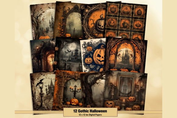 Download Vintage Gothic Spooky Digital Papers - Gothic spooky Collection