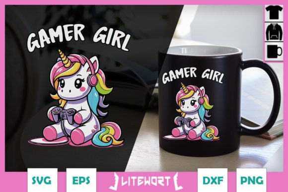 Download Gamer Girl Unicorn Gaming SVG - Gaming Collection