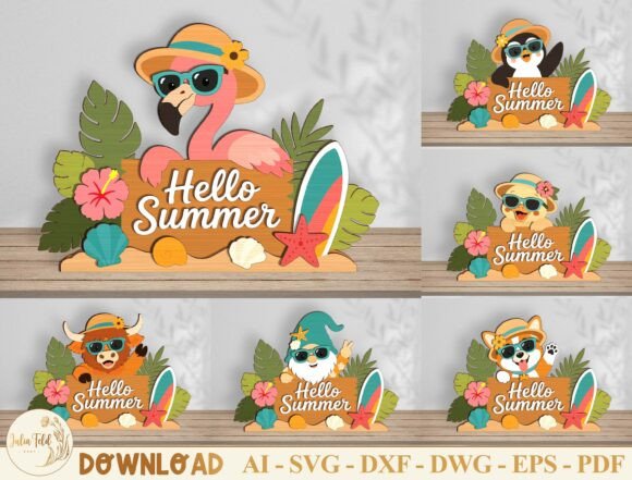 Download Hello Summer Laser Cut File SVG Bundle - Premium Resources