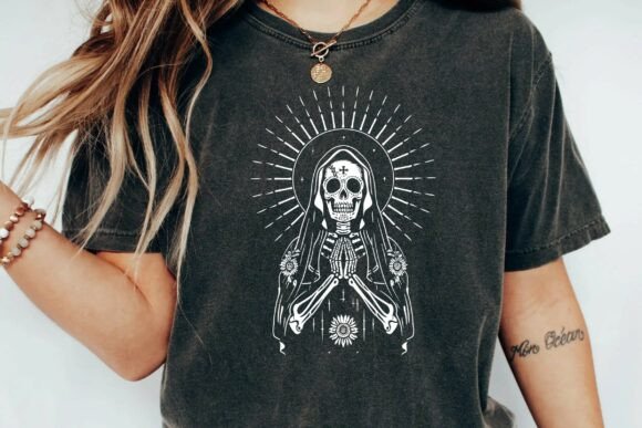 Download Santa Muerte Skeleton Virgin Mary Gothic Aesthetic Sublimation Png - Gothic aesthetic Collection